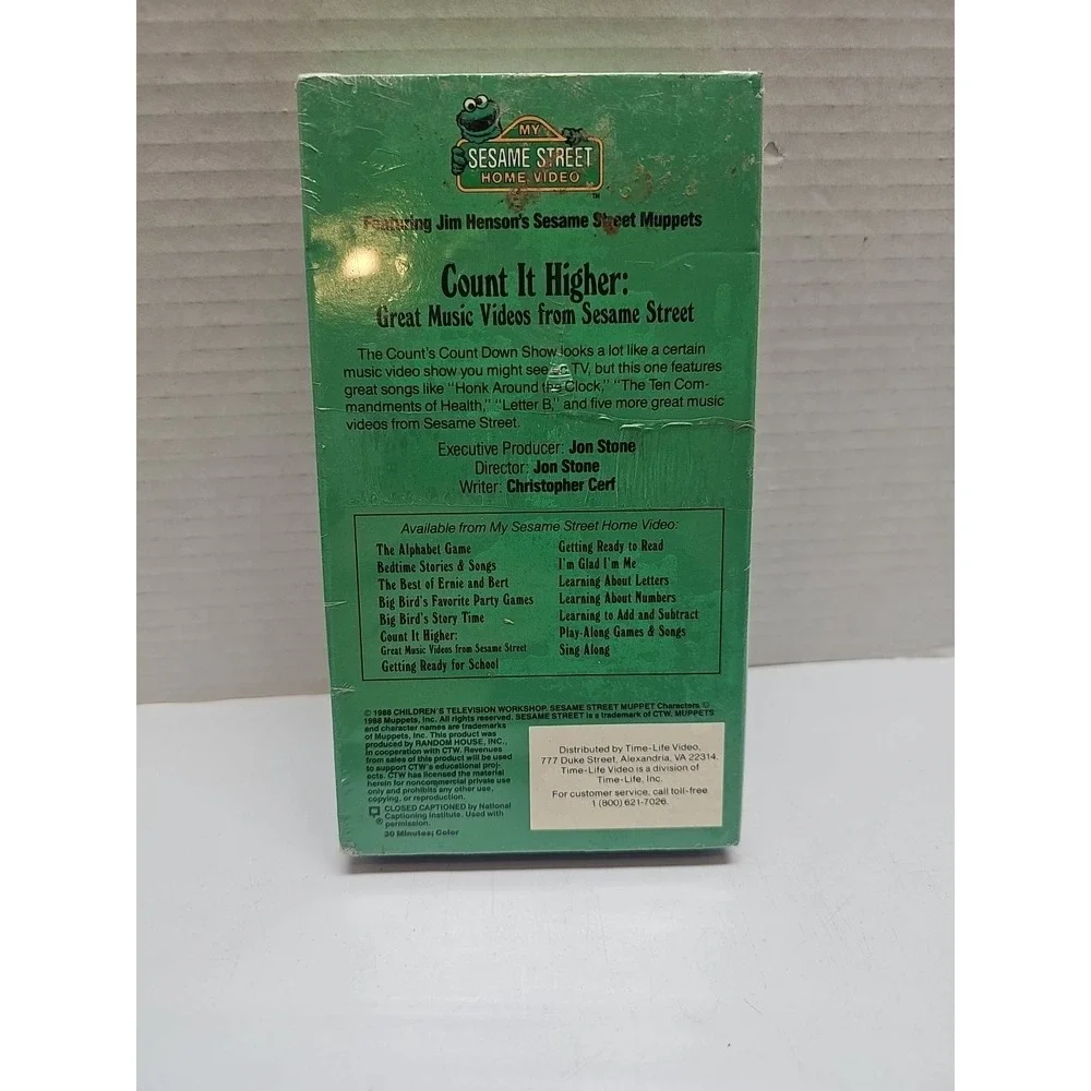 Sesame Street Home Video Count It Higher Great Music Videos VHS 1988 Book SEALED